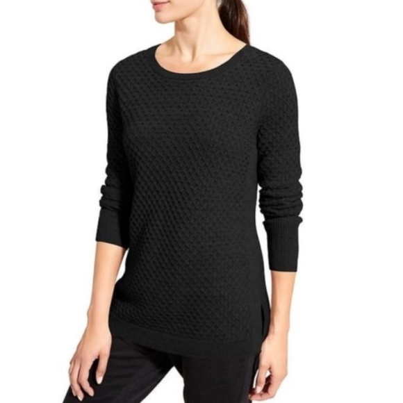 Athleta Sweaters - ATHLETA HONEYCOMB MERINO WOOL SWEATER